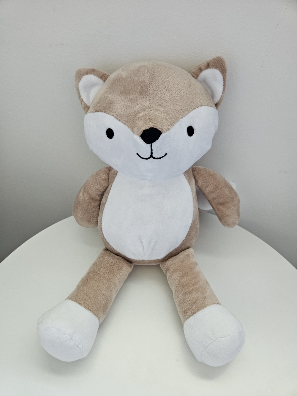 Plush Fox Stuffed Animal - Beige and White Cozy Toy
